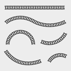 Set of Greek Pattern Design Shapes - Greek Pattern Random Lines