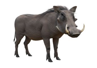 Powerful Warthog Image HighResolution Photo of a Wild Boar isolated on white background