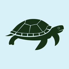 Turtle silhouette minimal design