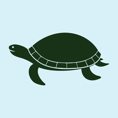 Turtle silhouette vector icon