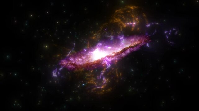 Moving through space towards a galaxy (4K)