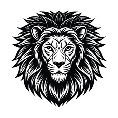 a lion head vector art silhouette