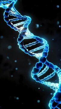 The double helix structure of DNA is expressed in blue light(vertical video)