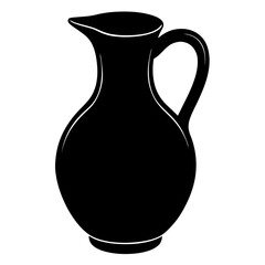 black silhouette jug kitchen vector art illustration