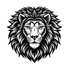 a lion head vector art silhouette