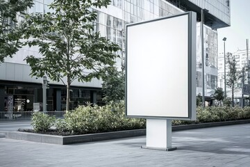 A versatile empty signboard space for advertising in a shopping center.