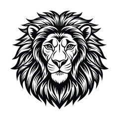 a lion head vector art silhouette