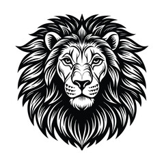 a lion head vector art silhouette