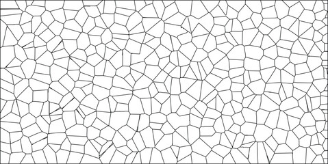 Obraz premium Abstract voronoi diagram pattern black lines geometric design with irregular polygonal cell structure perfect for backgrounds and textures