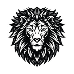 a lion head vector art silhouette
