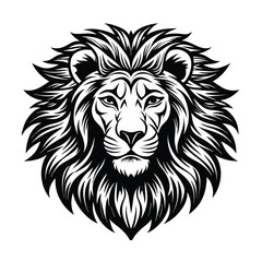 a lion head vector art silhouette