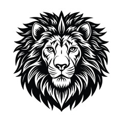a lion head vector art silhouette