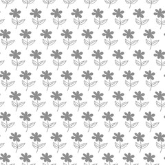Fototapeta premium hand drawn flower seamless pattern design, vector repeated flower background