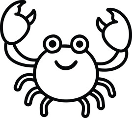 cute crab waving icon vector