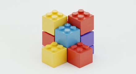 Colorful building blocks geometric pattern