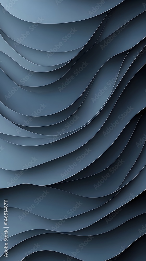 Poster an abstract digital featuring a mesmerizing arrangement of layered curve like shapes that flow and u