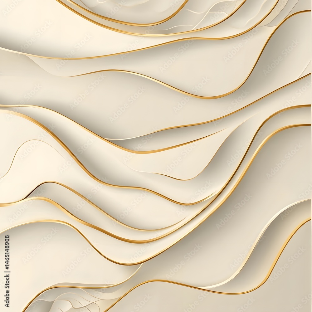Aufkleber elegant abstract background with flowing harmonious wave like patterns in soft luxurious tones and a