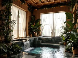 Fototapeta premium Modern and luxury spa bathroom design 