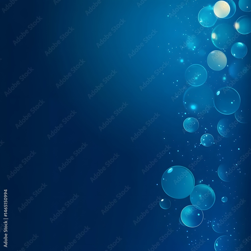 Poster captivating bubbles float and shimmer creating an ethereal serene and magical display against a deep
