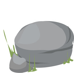 Rock stone.Small boulder mountain with grass and moss