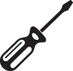 Screwdriver Silhouette Vector – Simple Black Construction Tool Illustration