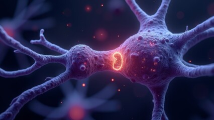 Microscopic schematic diagram of nerve cells