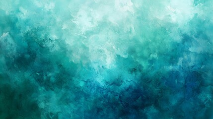 Abstract teal and turquoise textured painting.