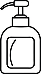 Liquid Soap Dispenser Outline Vector Icon on White Background