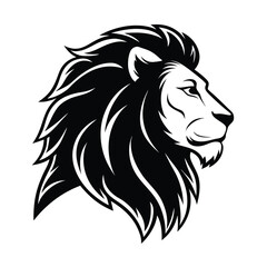 Fototapeta premium side lion logo vector art silhouette