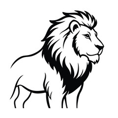 side lion logo vector art silhouette