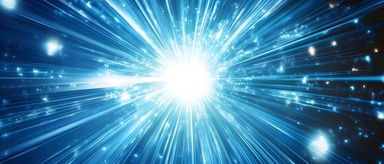 Fototapeta premium A vibrant dynamic explosion of futuristic energy and light representing the power and innovation of advanced technology
