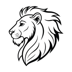 Obraz premium side lion logo vector art silhouette