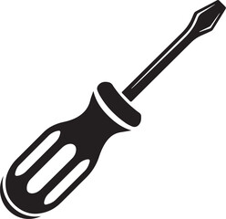 Screwdriver Silhouette Vector – Simple Black Construction Tool Illustration