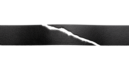  torn black strip isolated on white background