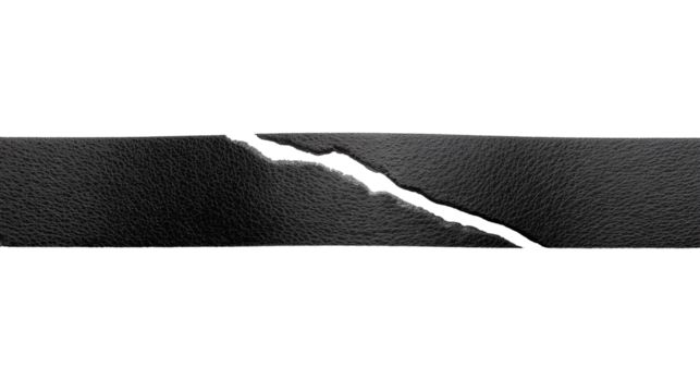  torn black strip isolated on white background