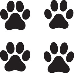 set of paw icon silhouette, Paw Print Silhouette icon vector illustration © Ramiz
