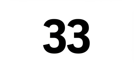 Number 33: Bold Black Digits on White Background