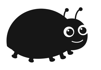 Adorable black beetle with a happy smile inviting whimsy to any child s illustration simple vector