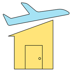 airplane and house icon