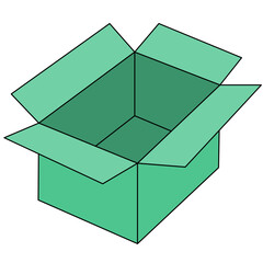 Empty opened cardboard box