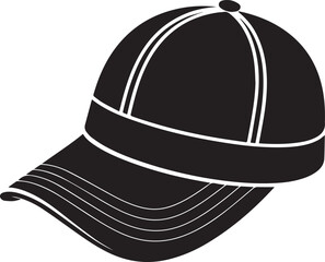 Golf Hat Silhouette Vector – Simple Black Sports Cap Illustration - EPS Format File