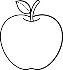 apple outline vector illustration line art