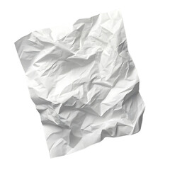 Fototapeta premium crumpled paper on white background, Crumpled White Paper Sheet Against a Transparent background