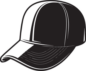 Golf Hat Silhouette Vector – Simple Black Sports Cap Illustration - EPS Format File
