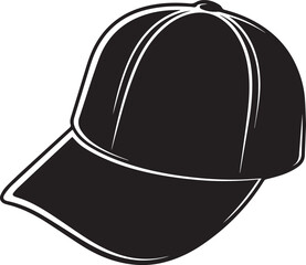 Golf Hat Silhouette Vector – Simple Black Sports Cap Illustration - EPS Format File