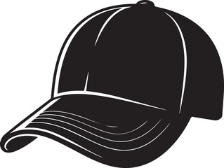 Golf Hat Silhouette Vector – Simple Black Sports Cap Illustration - EPS Format File