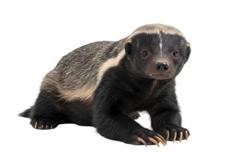 Honey Badger Stock Photo Wildlife Animal Image isolated on white background