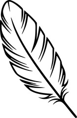 Minimal Feather Outline Icon