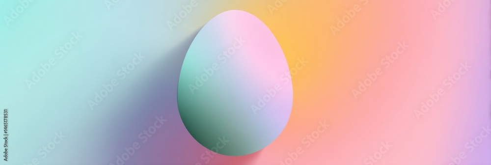 Poster Pastel Gradient Background With Transparent Egg Shape Creating a Calming Visual Effect in a Contemporary Design Setting Generative AI