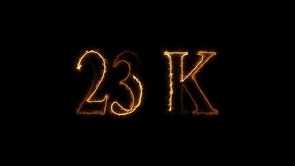 23k animation on black background. neon text effect video motion 